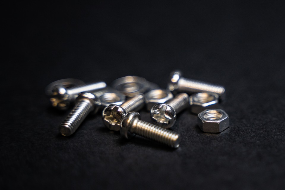 Screws on table